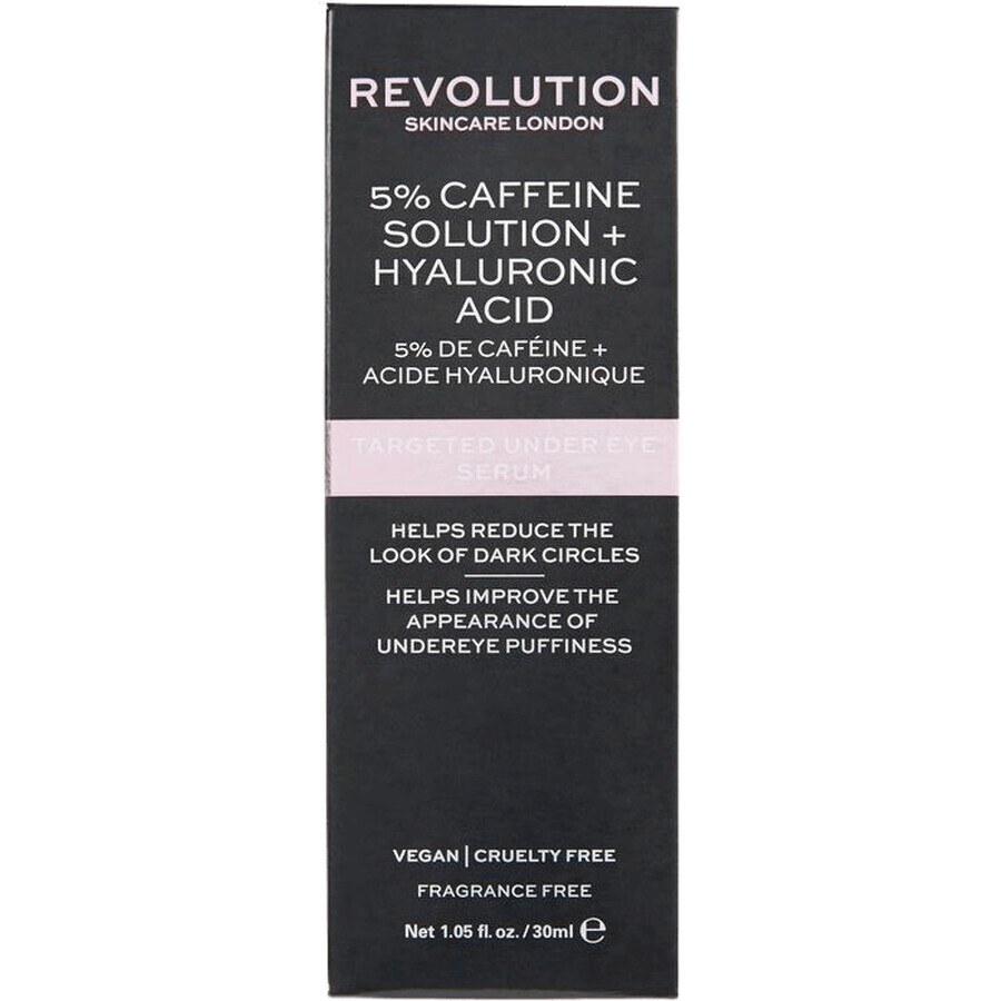 Revolution Skincare Siero mirato per il contorno occhi - Soluzione al 5% di caffeina + Siero per il contorno occhi all'acido ialuronico 30 ml