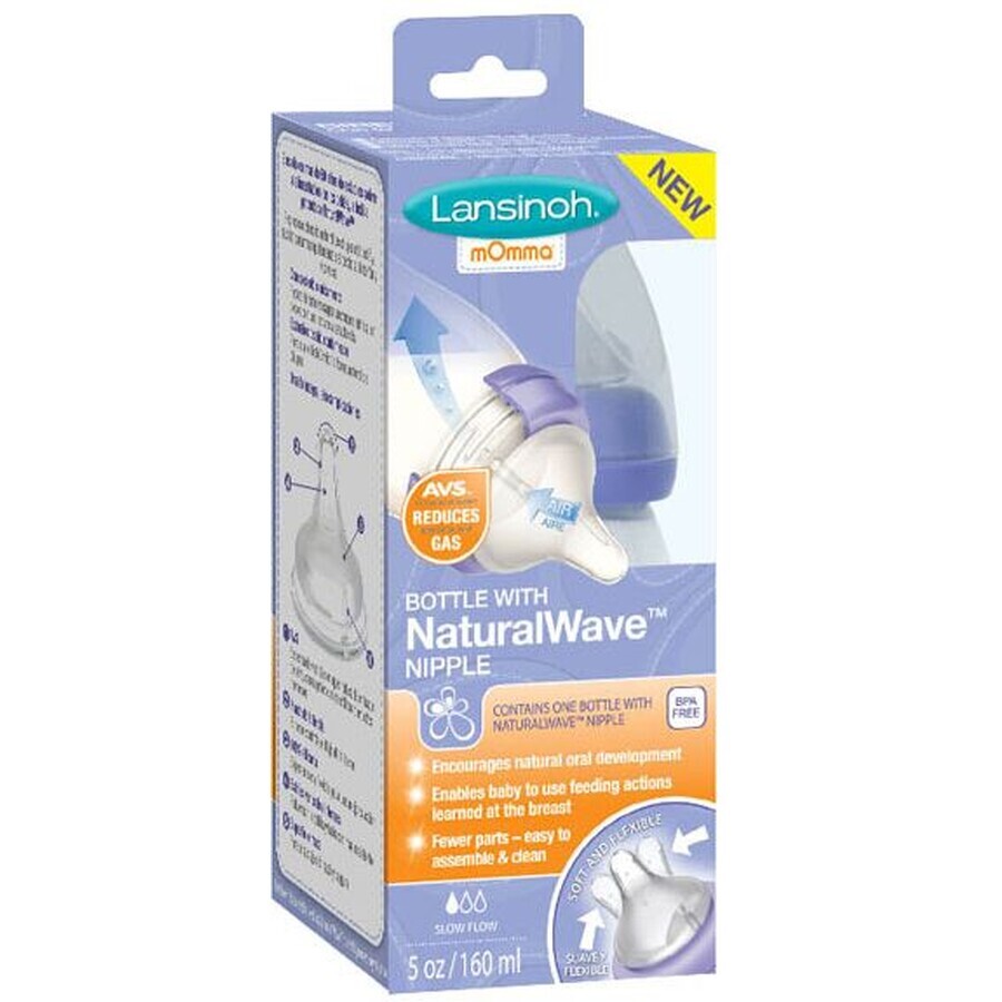 Lansinoh NaturalWave biberon con tettarella 160 ml