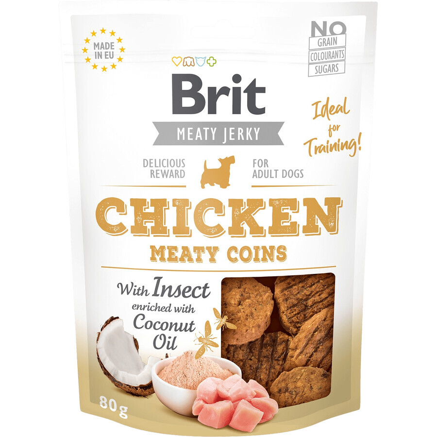 Brit Snack Jerky Chicken Jerky con monete di insetti con carne 80 g