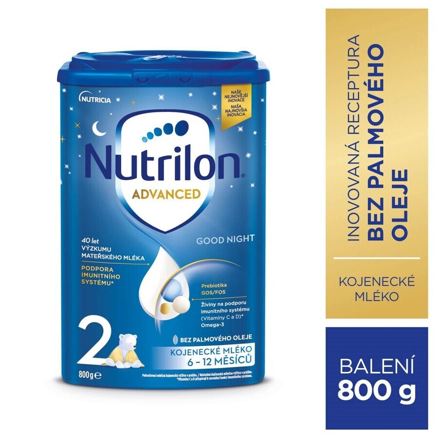 Nutrilon 2 Good Night segue il latte in polvere per una buona notte di sonno. 6 x 800 g