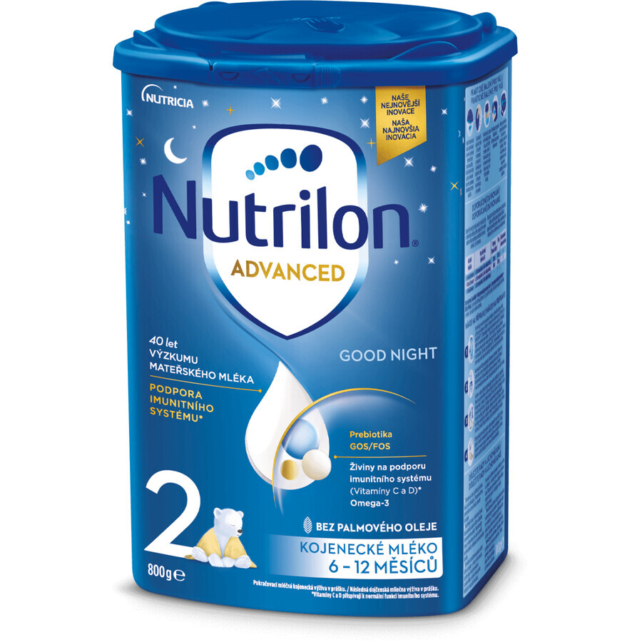 Nutrilon 2 Good Night segue il latte in polvere per una buona notte di sonno. 6 x 800 g