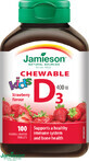 Jamieson Vitamina D3 Kids 400IU Compresse da allattamento per bambini al gusto di fragola 100 compresse