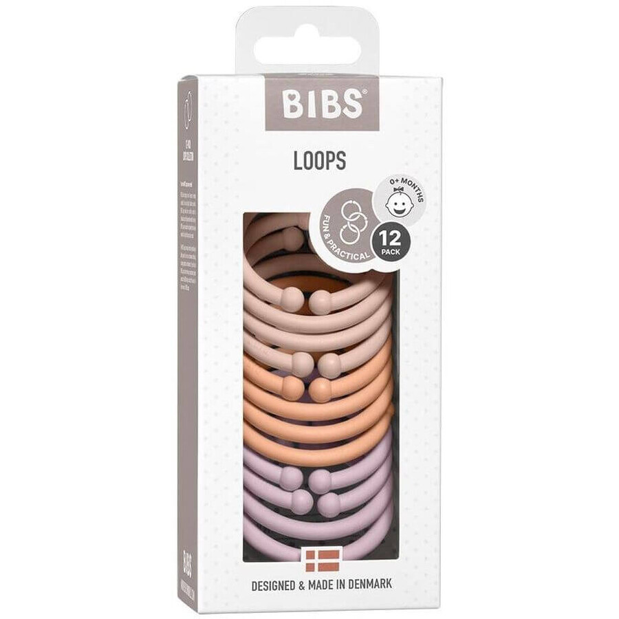 BIBS Loops rings, Blush/ Peach/ Dusky Lilac 12 pcs