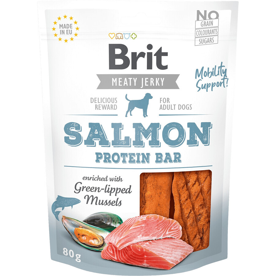 Brit Dog Jerky Barretta proteica al salmone 80 g