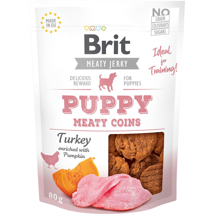 Brit Jerky Puppy Turkey Meaty Coins Treats per cuccioli 80 g