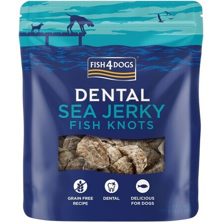 Fish4Dogs Golosinas dentales para perros pescado de mar - nudos 100 g