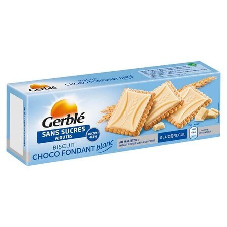 Biscotti con tavoletta di cioccolato bianco senza zuccheri aggiunti, 126 g, Gerble