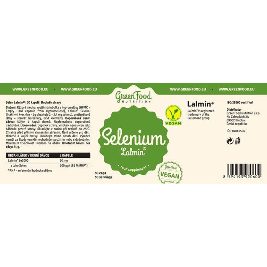 GreenFood Nutrition GreenFood Selenium Lalmin® 30 capsule