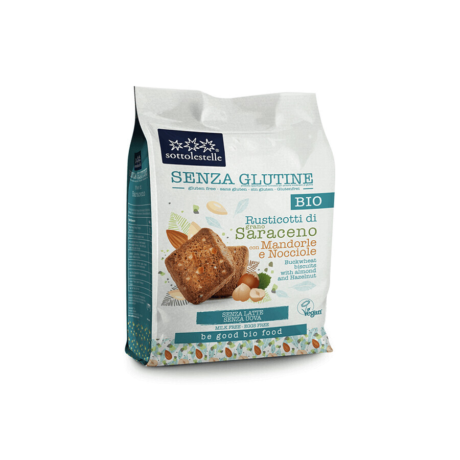 Biscotti vegani senza glutine con mandorle e nocciole Eco, 250 gr, ST03126, Sottolestelle