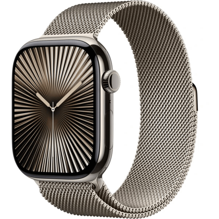 Apple Watch Series 10 GPS + Cellular 46mm Natural Titanium Case with Natural Milanese Loop - M/L