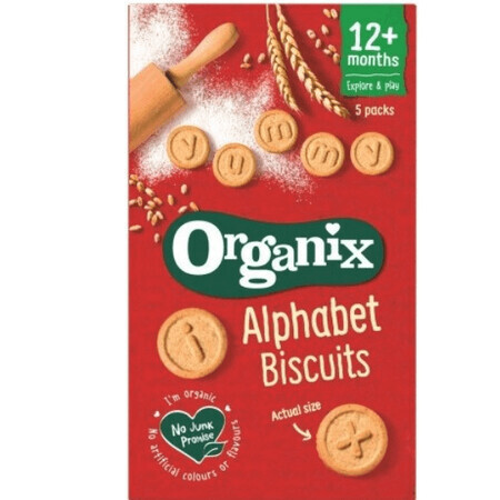 Organic biscuits alphabet Goodies, +12 months, 5x 25 g, Organix