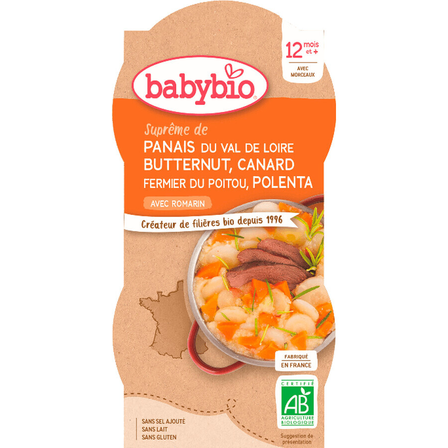 Menu Babybio zucca, anatra e polenta 2 x 200 g