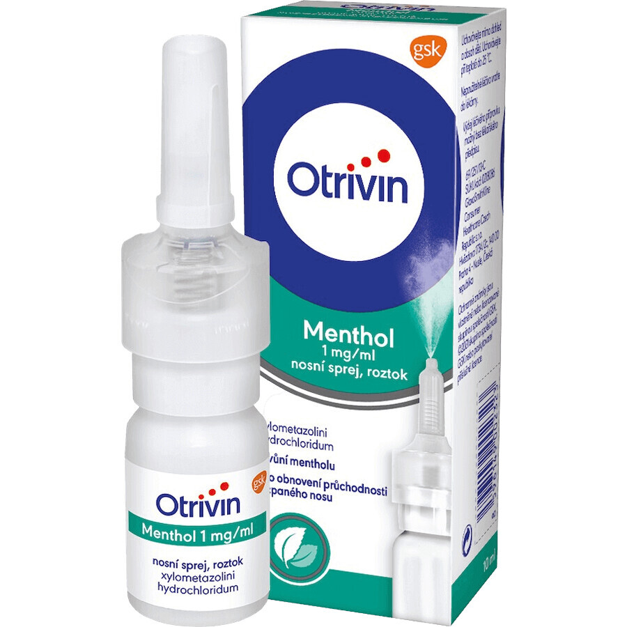 Otrivin Mentolo 1mg/ml spray nasale per il trattamento del naso chiuso 10 ml