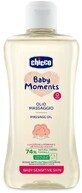 Chicco Baby Moments Olio Massaggio Cotone Sensibile con Vitamina E 74% ingredienti naturali 200 ml