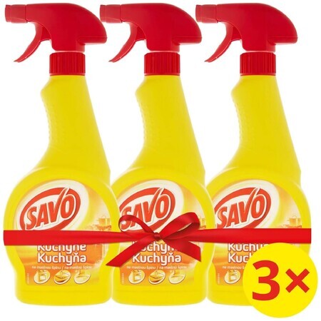 Spray per la pulizia della cucina Savo 3 x 500 ml