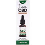 Io sono CBD Spectrum CBD CBD 5% + CBG 5% olio di canapa originale 10 ml