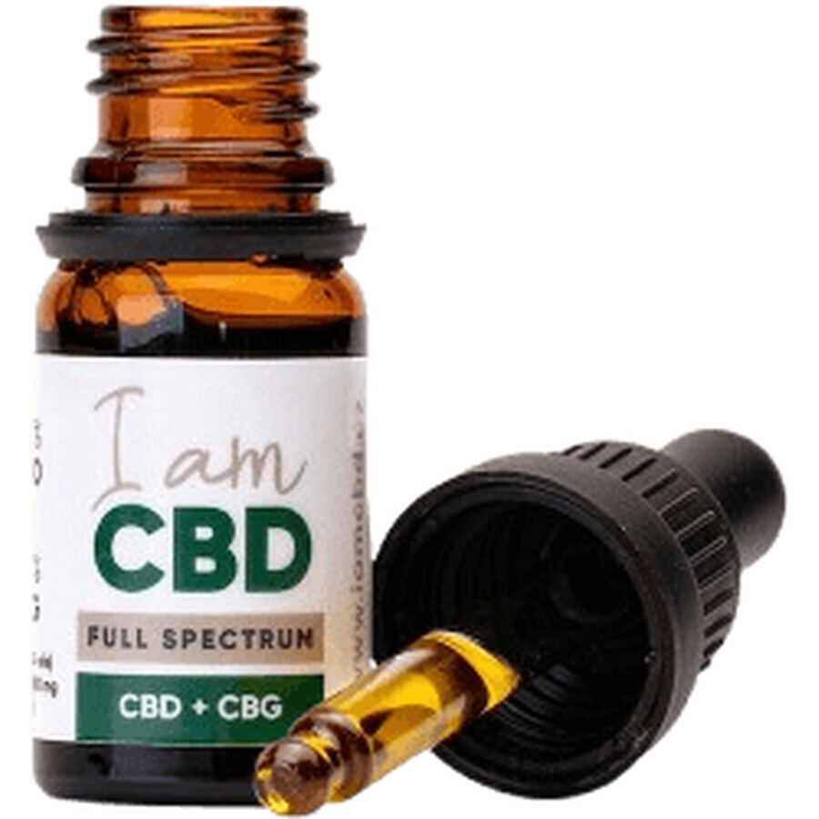 Io sono CBD Spectrum CBD CBD 5% + CBG 5% olio di canapa originale 10 ml