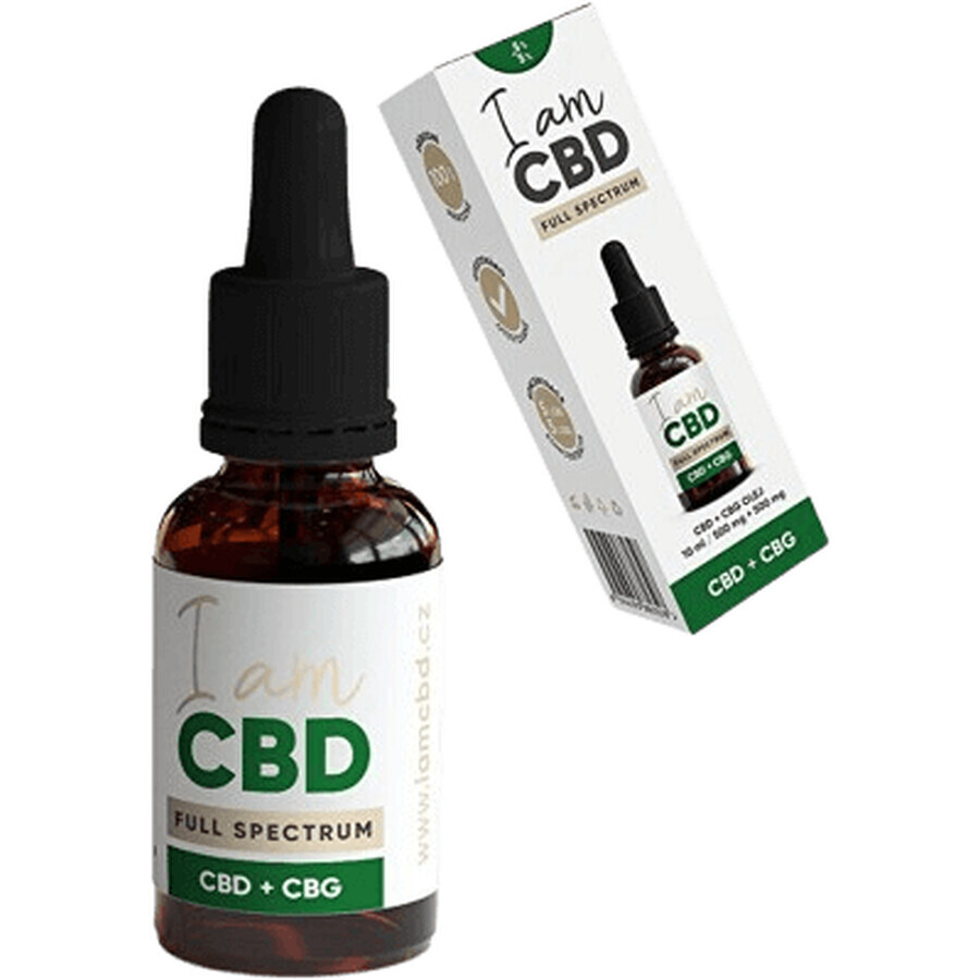 Io sono CBD Spectrum CBD CBD 5% + CBG 5% olio di canapa originale 10 ml