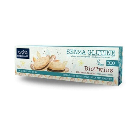 Biscotti con crema al cacao BioTwins, 125 gr, Sottolestelle