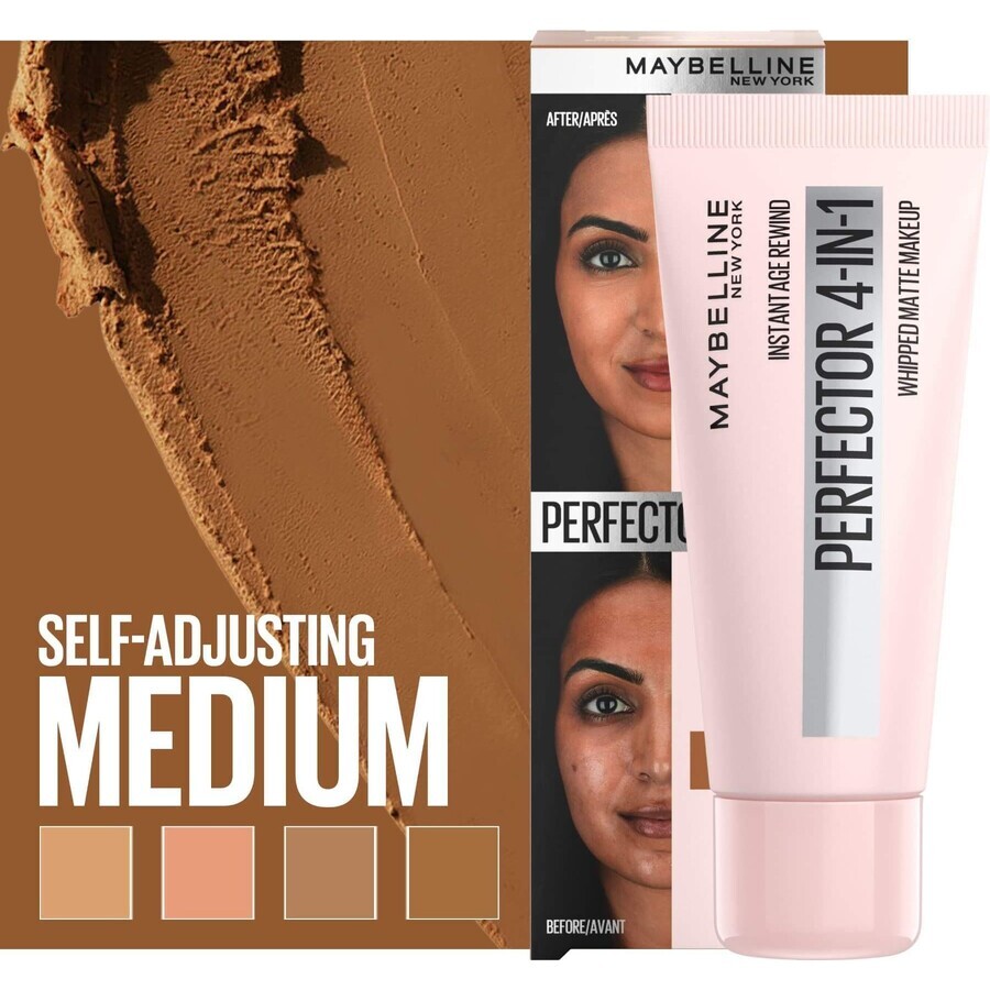 Maybelline New York Perfezionatore Istantaneo Struccante 4in1, 02 Medio 30 ml