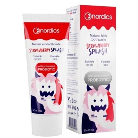 Nordics Natural dentifricio per bambini con fragole 50 ml