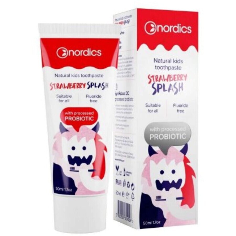 Nordics Natural dentifricio per bambini con fragole 50 ml