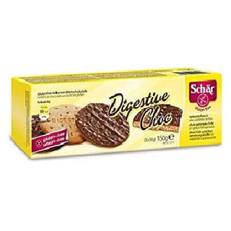 Biscotti digestive senza glutine con glassa al cioccolato, 150 g, Dr. Schar