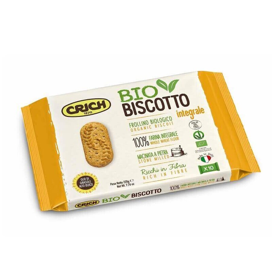 Eco wholemeal biscuits, 220 g, Crich