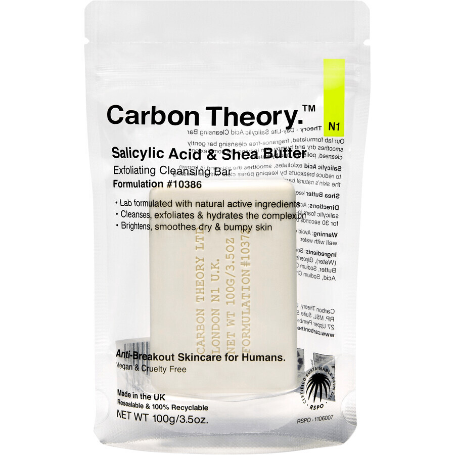 Carbon Theory Acido salicilico Esfoliante Scrub Detergente Bar Sapone 100 g