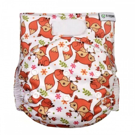 T-Tomi Diapers AIO - Velcro changing set, foxes, 3-15 kg