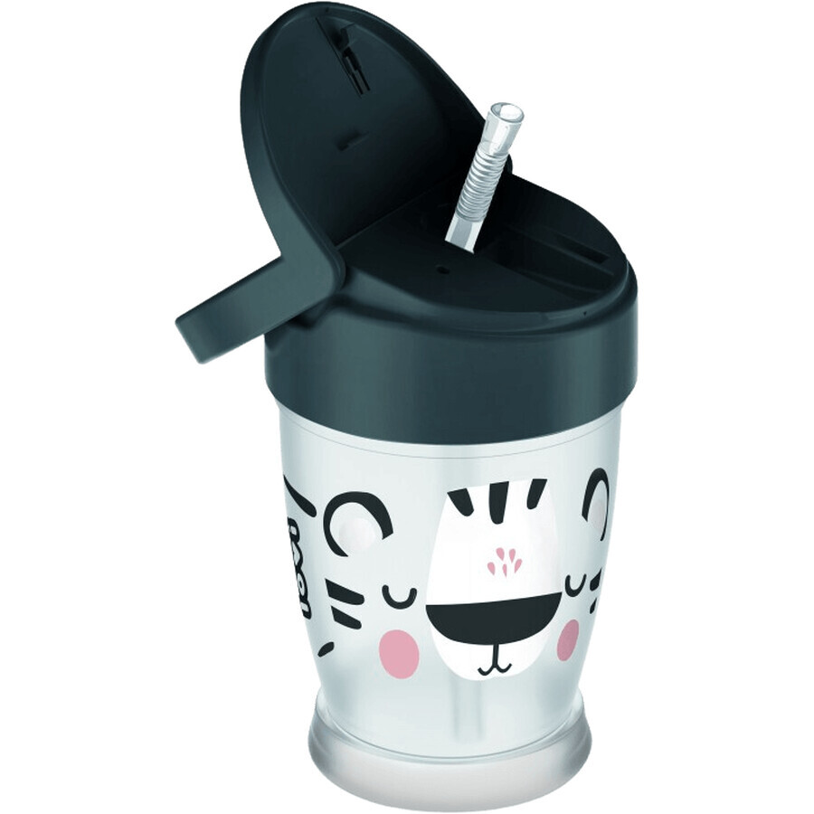 LOVI Becher mit Strohhalm Salt&Pepper JUNIOR 250 ml