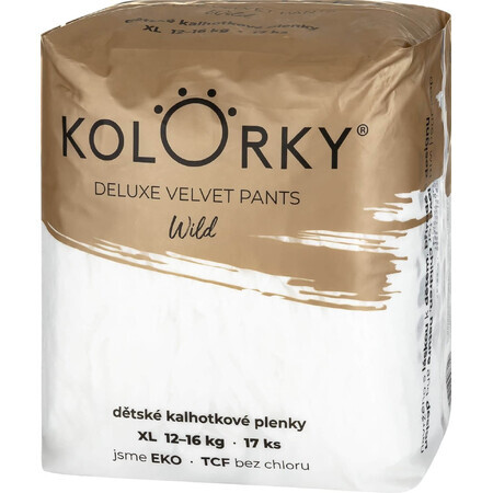 Kolorky Deluxe Deluxe Velvet Pants Wild XL Eco Disposable Pants, 12-16kg - 17 pieces