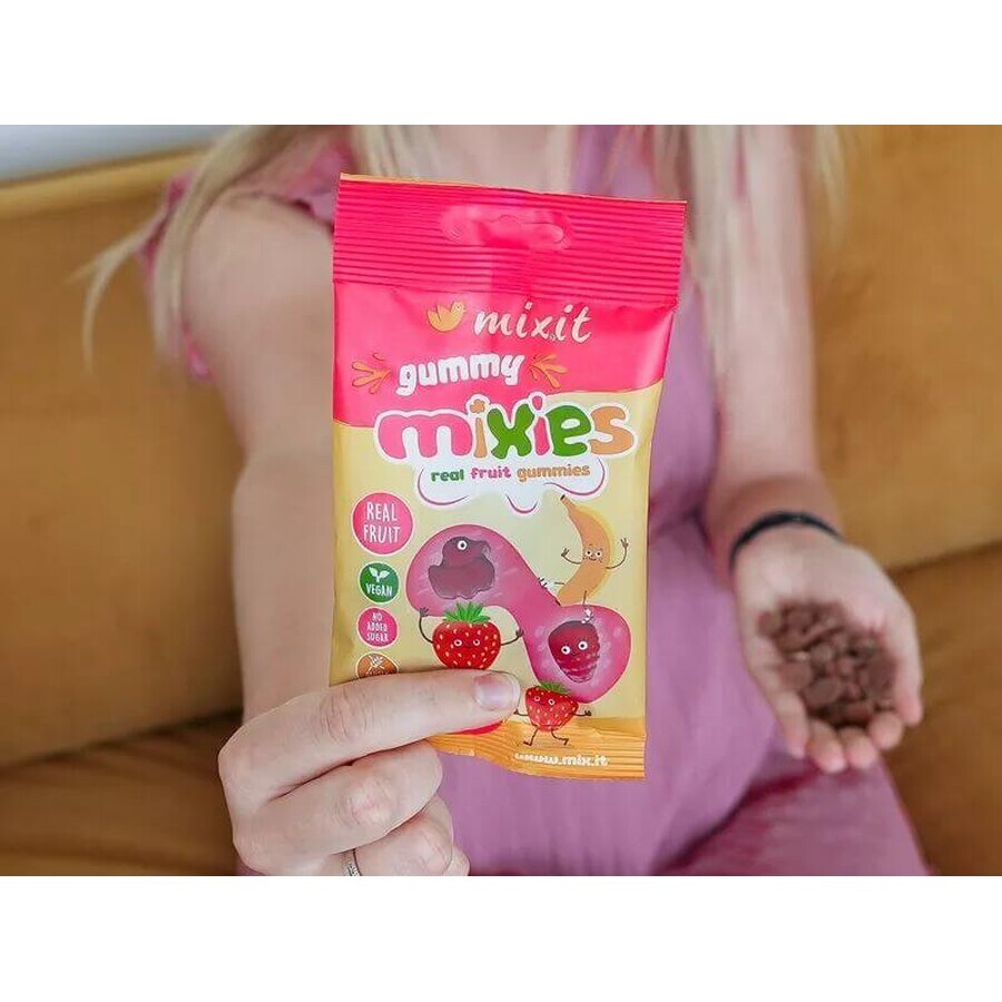 Mixit Gummy Mixies - Fragole e banane - caramelle gommose naturali 35 g