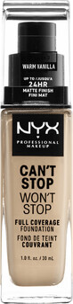 NYX Professional Makeup Professional Makeup Can&#39;t Stop Won&#39;t Stop Fondotinta 24 ore ad alta copertura - 6.3 Warm Vanilla 30ml