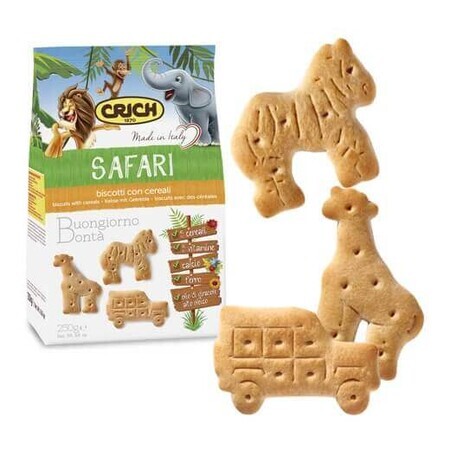 Biscotti Safari ai cereali, 250 gr, Crich