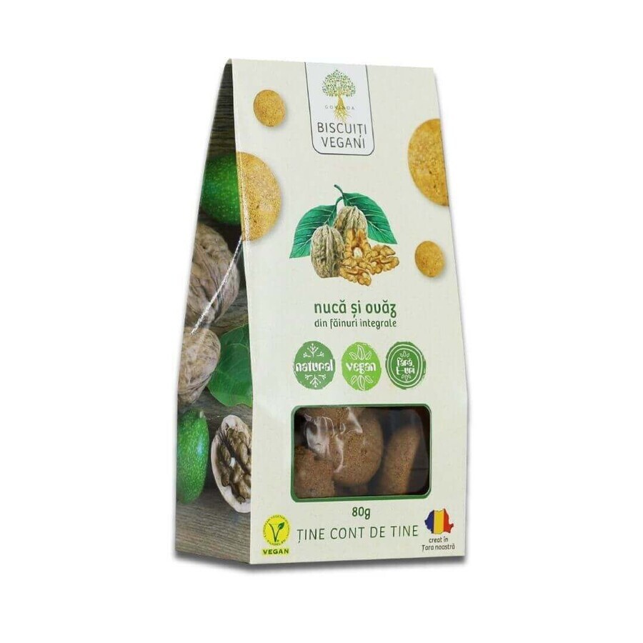 Vegan nut and oat biscuits, 80 gr, Govinda