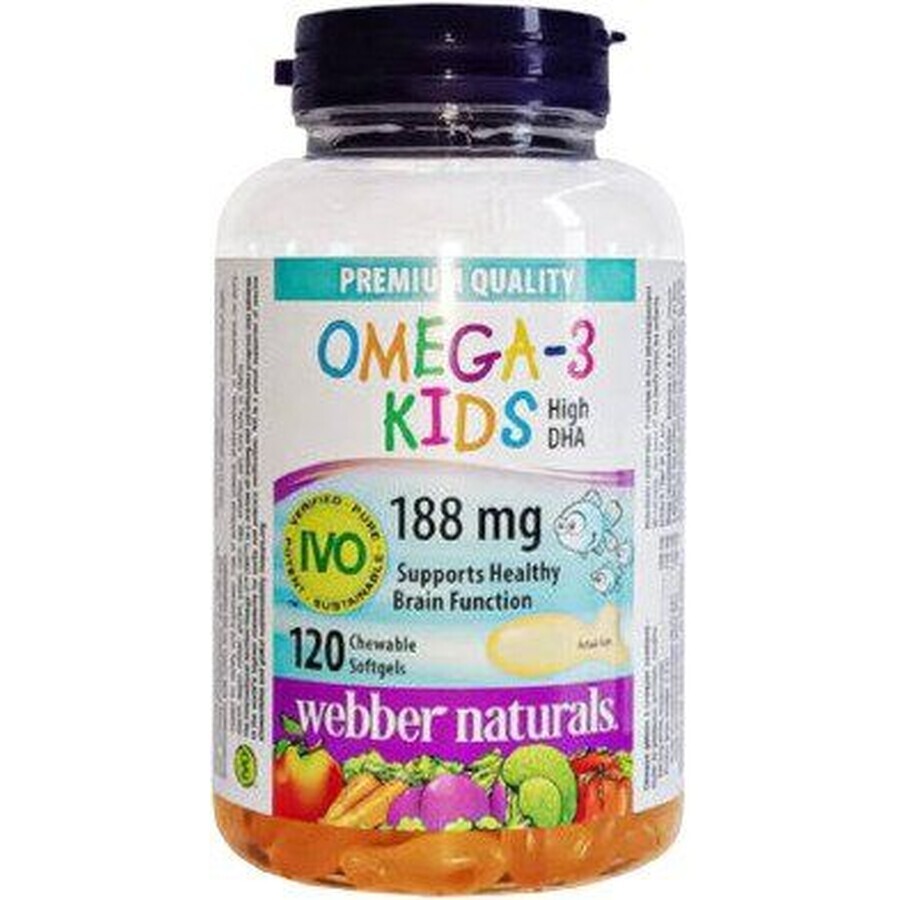 Webber Naturals Omega-3 per bambini 188 mg qualità IVO, 120 capsule