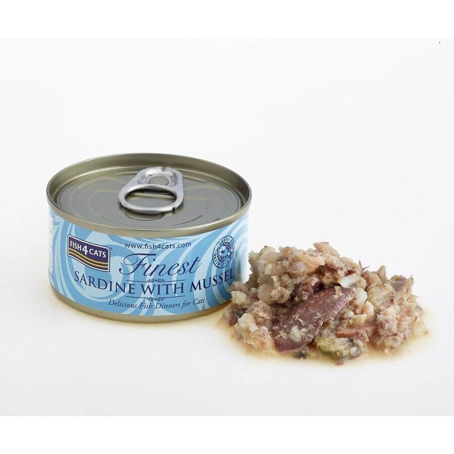 Fish4Cats Cibo in scatola per gatti Finest Sardine con cozze 70 g