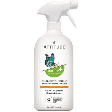 Attitude Detergente per vetri e specchi con spray al gusto di buccia di limone 800 ml