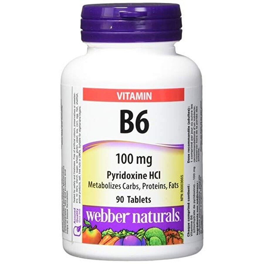 Webber Naturals Vitamina B6 (piridossina) 100 mg, 90 compresse