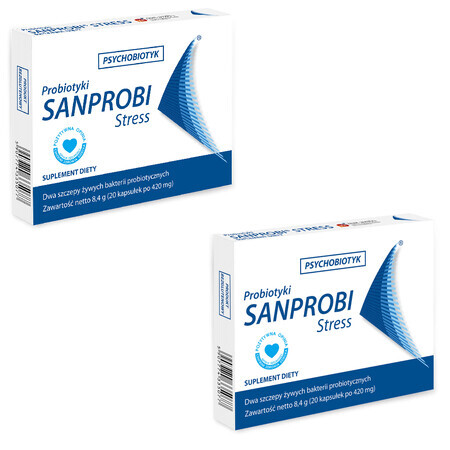 Stress Psychobiotic, 2 x 20 capsule, Sanprobi 