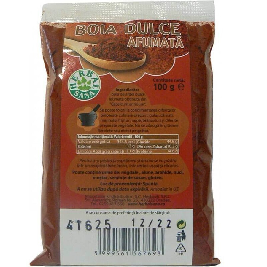 Pimentón dulce ahumado, 100 gr, Herbal Sana