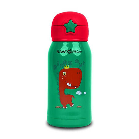 Insulating bottle We Care, Green with Dinosaur, 500 ml, Nava