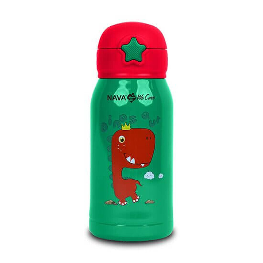 Insulating bottle We Care, Green with Dinosaur, 500 ml, Nava