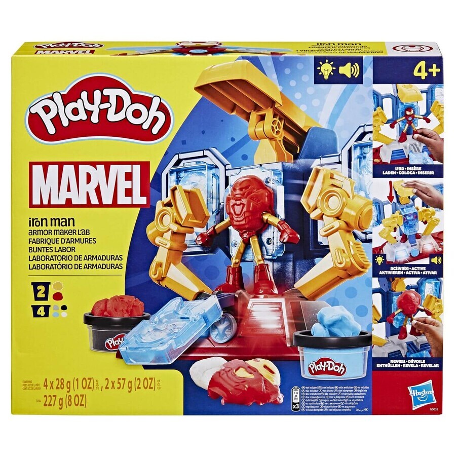 Laboratorio Armatura Marvel di Iron Man, 10 cm, +4 anni, Play Doh