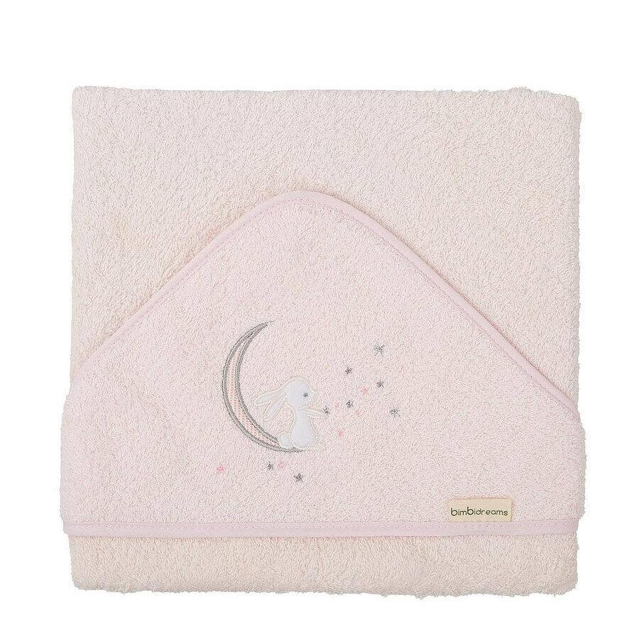 Serviette de bain avec capuchon, 100 x 100 cm, Moon Pink, Pirulos