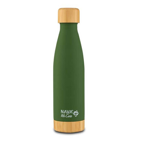 Bouteille isolante en bambou We Care, verte, 500 ml, Nava