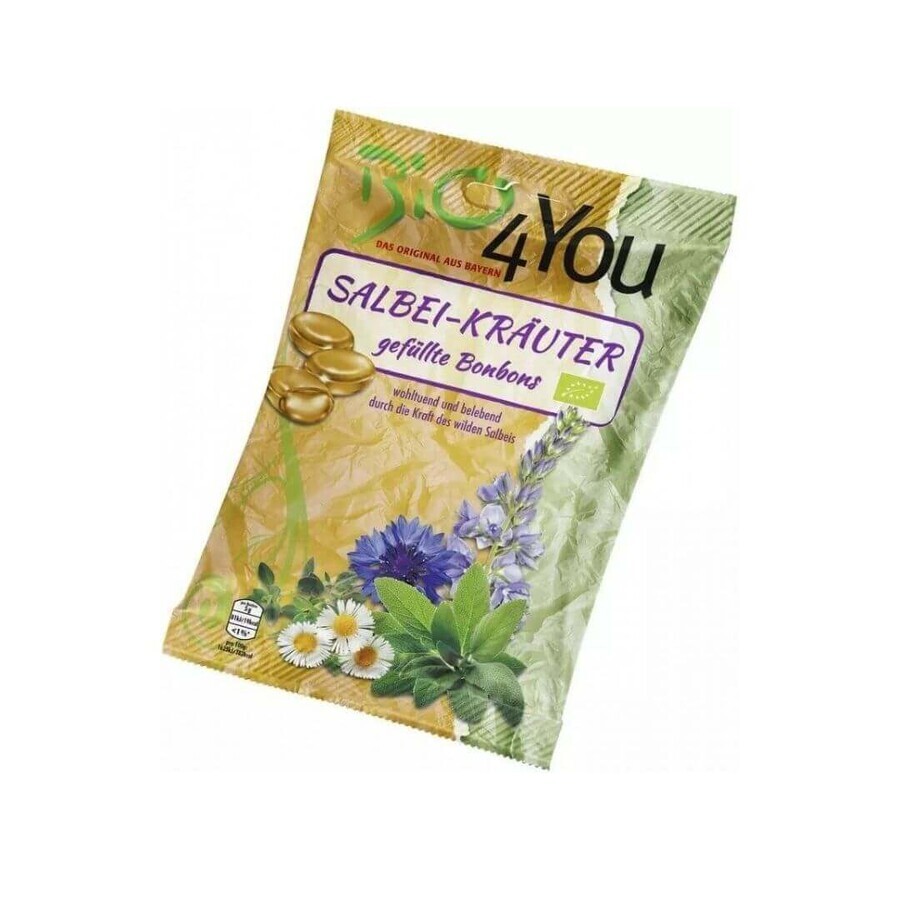 Caramelle alla salvia ed erbe aromatiche, 75 gr, Bio4you