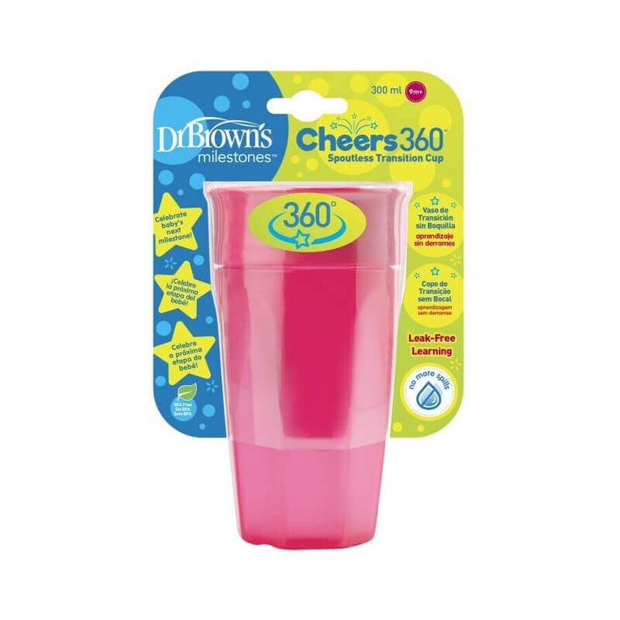 Contenitore di transizione, Cheers360 Pink, 300 ml, Dr.Browns