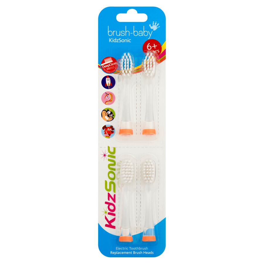 Testine di ricambio per lo spazzolino elettrico Babysonic, +6 anni, Brush Baby